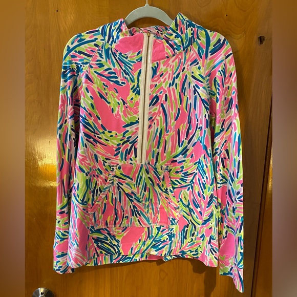 Lilly pulitzer palm reader 3/4 zip up popover size medium - Picture 3 of 11